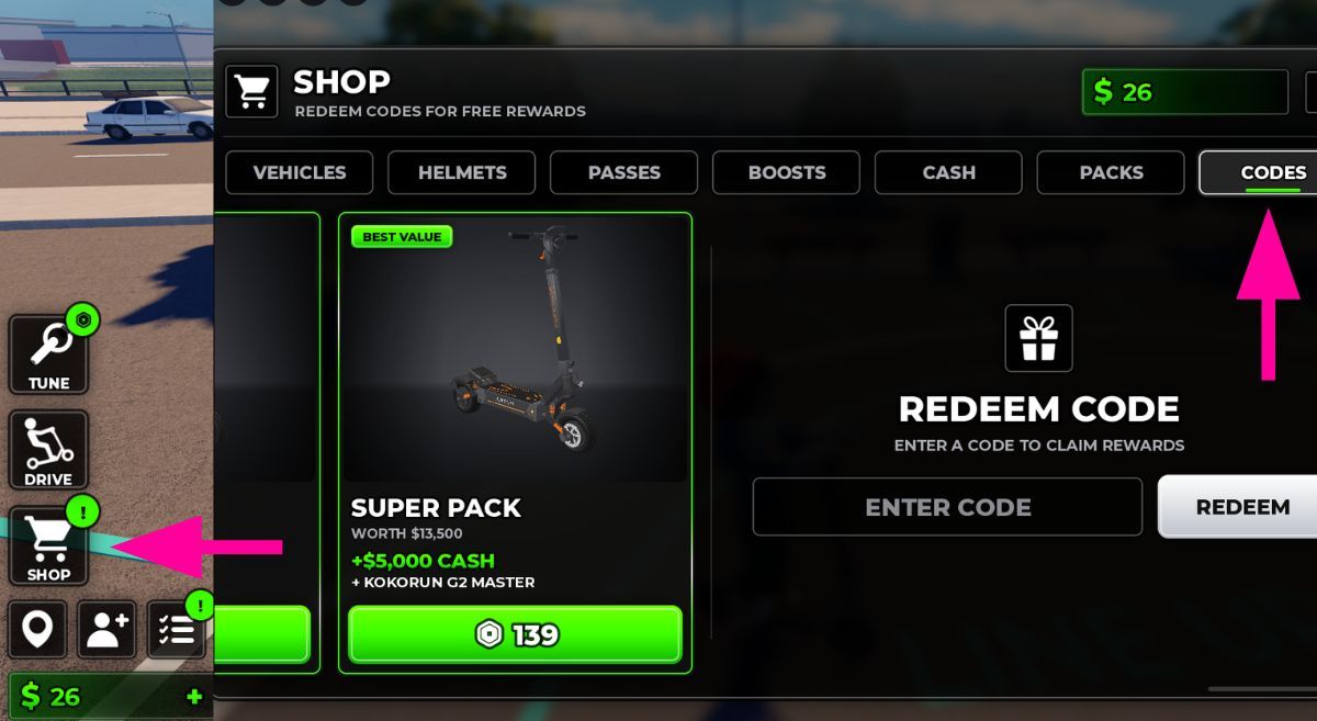 How to Redeem Codes in Scooter Empire
