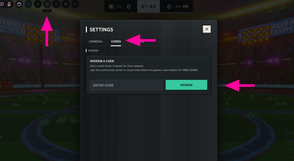 How to Redeem Codes in Street Soccer Pro