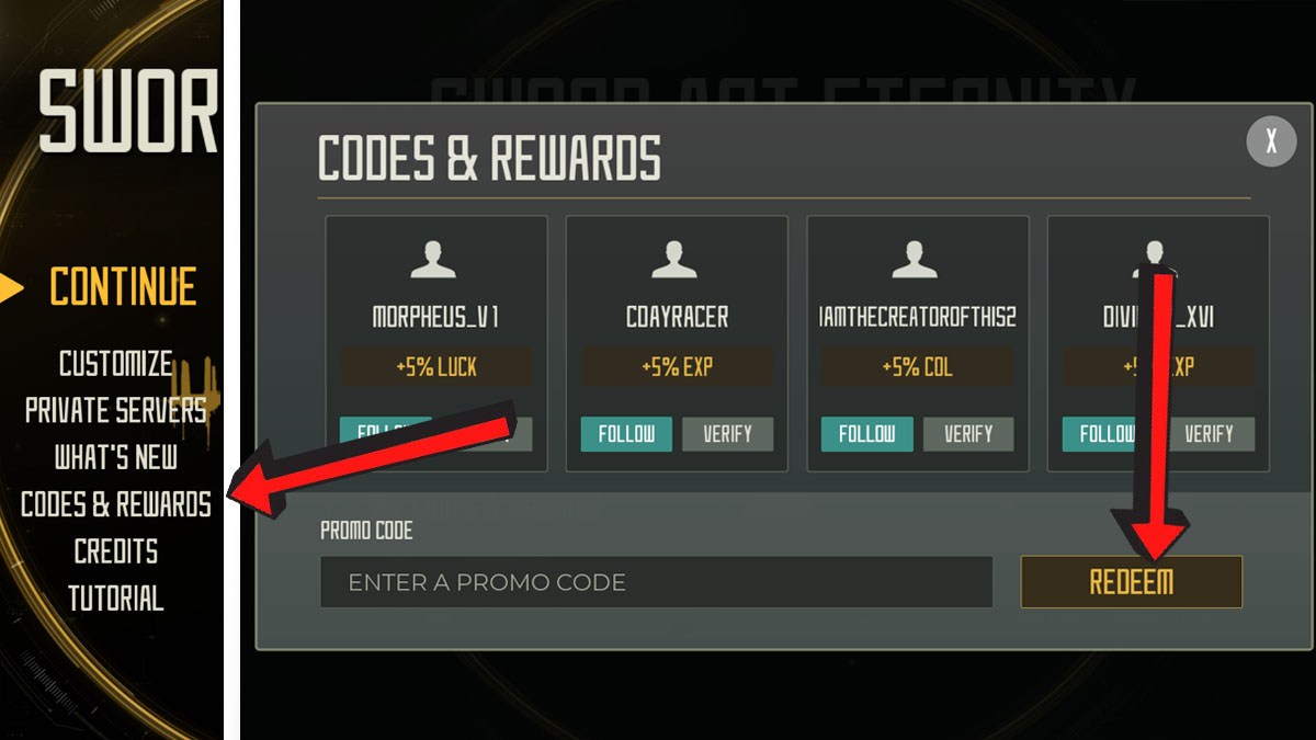 Sword Art Eternity Codes Redemption System