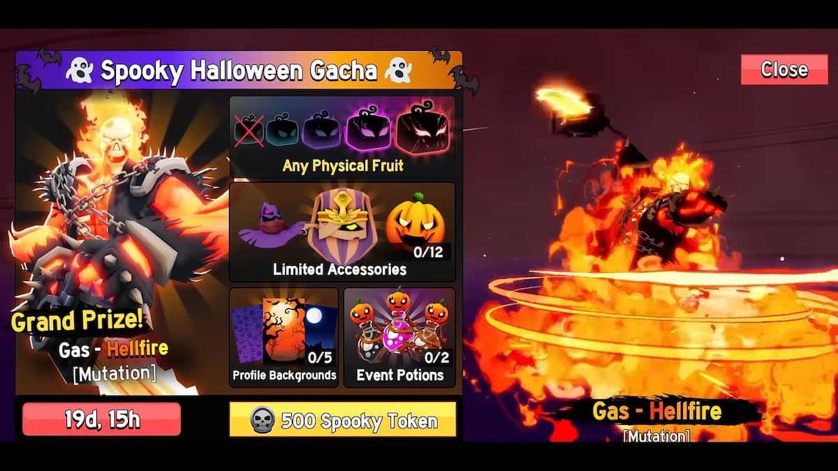 image showing the Spooky Halloween Gacha in Blox Fruits