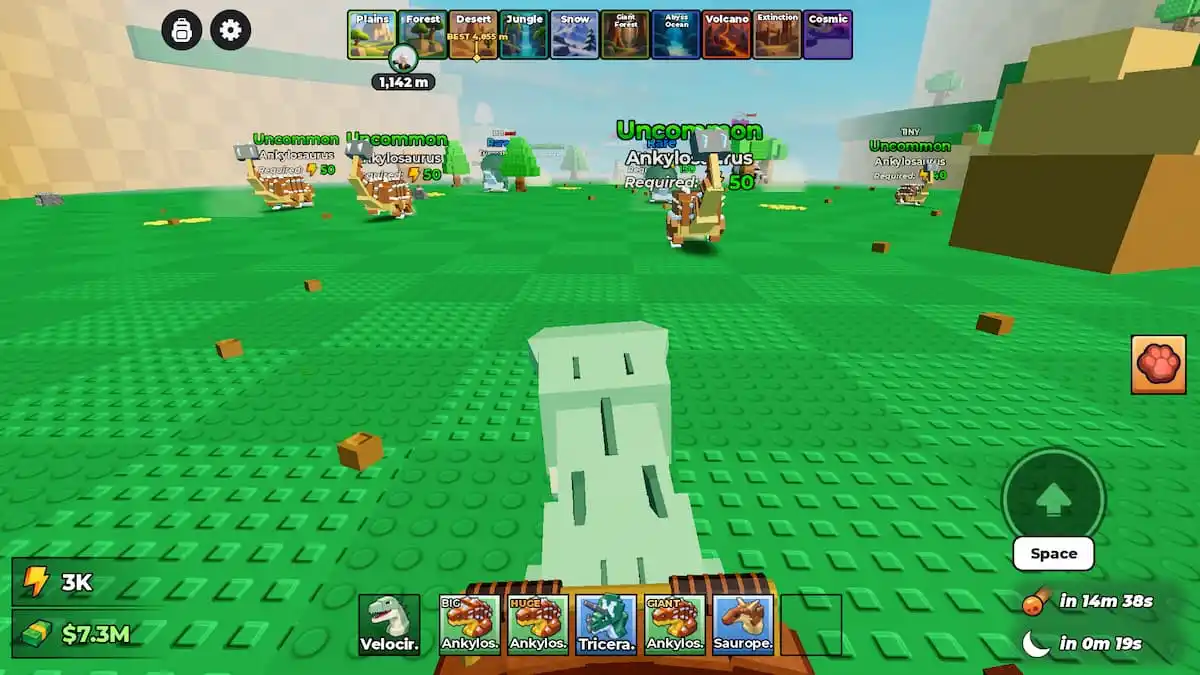 image showing the forest biome in Ride a Dino