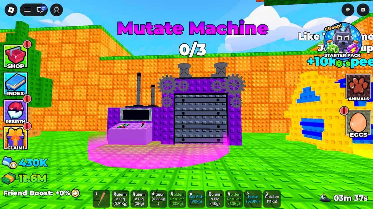 image showing the mutation machine in Climb for Animals Eggs
