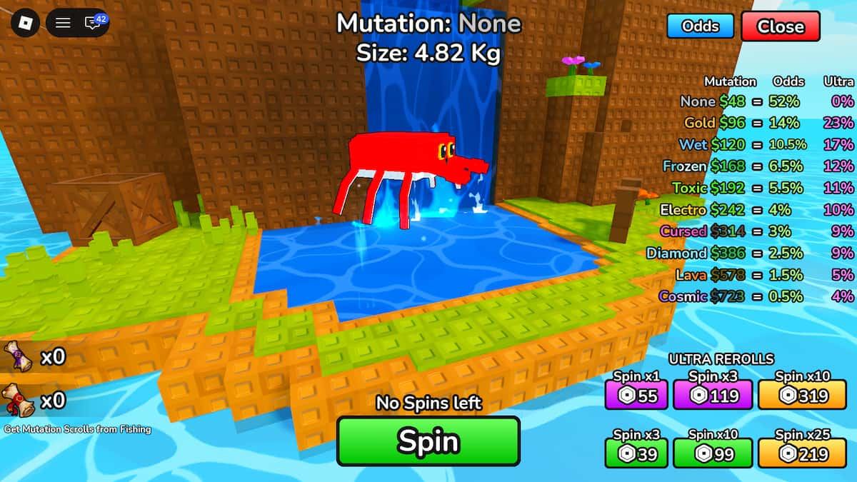 image showing the mutations reroll in Deep Fishing