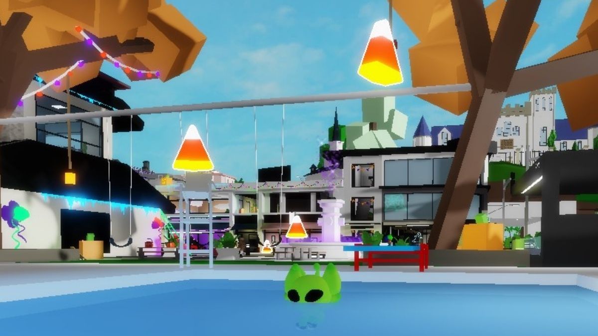Pool area of Brookhaven Candy Corn Hunt