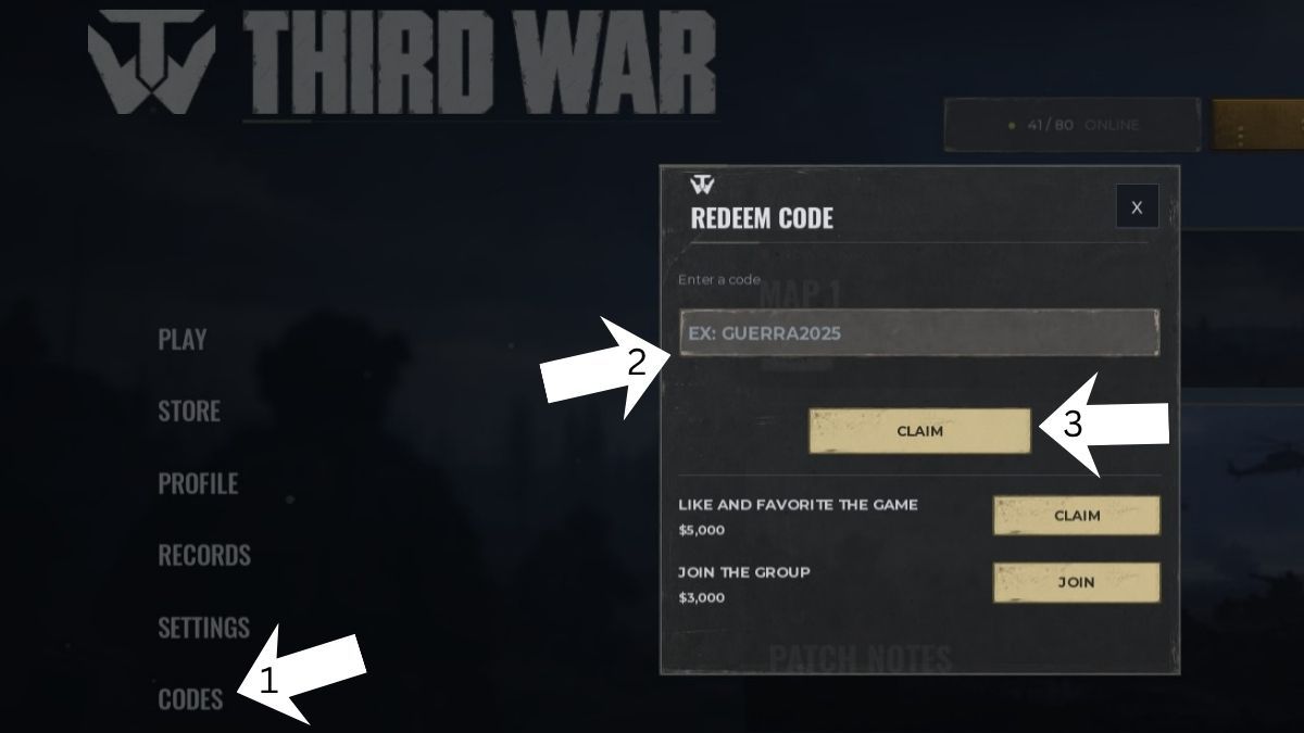 Third war code redemption window