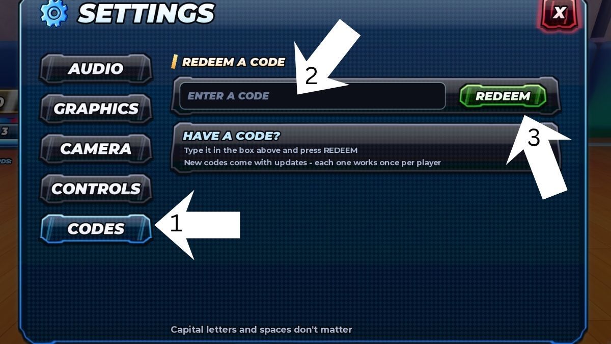 Code redemption system for Dodgeball: Zero