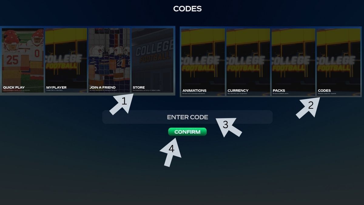 Codes Redemption system for Road to Glory: Football