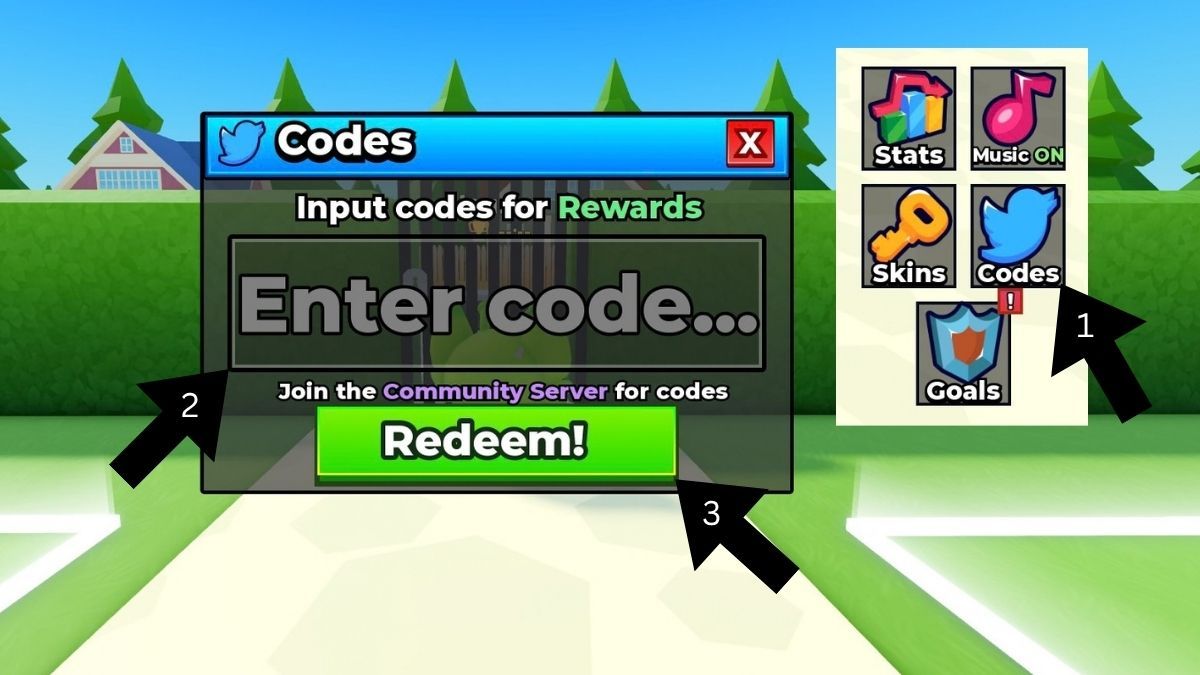 Cut all the grass! Codes redemption system pop-up window