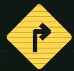 sharp bend ahead icon