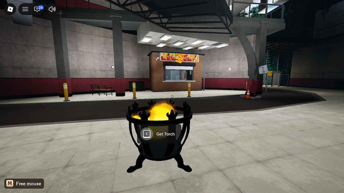 the flame brazier in Scary Shawarma Kiosk area