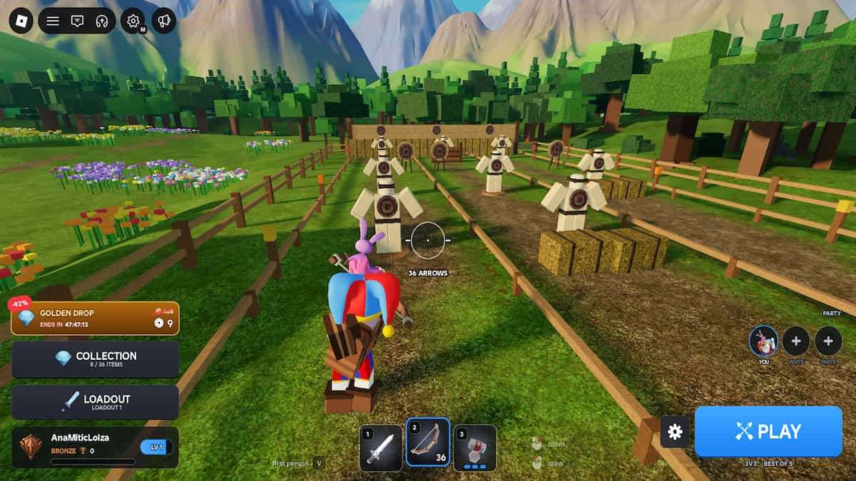 Tribes 3v3 training section in the lobby